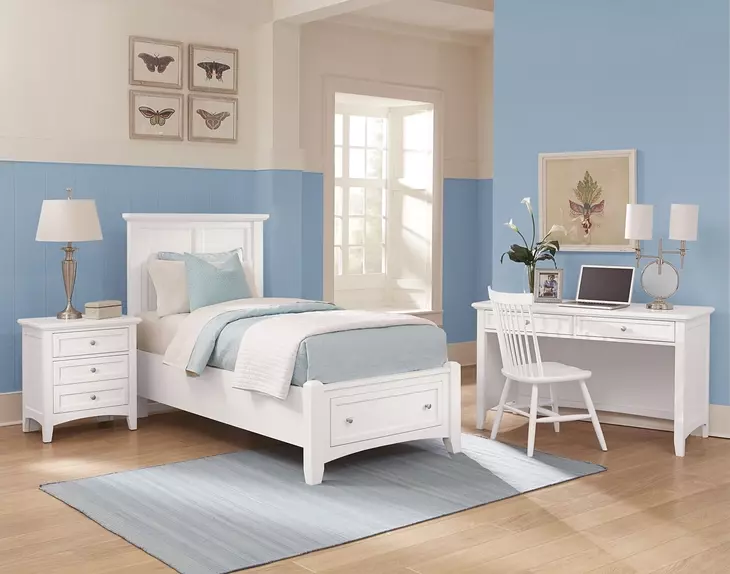 Bonanza White Kids Mansion Storage Panel Bedroom Set