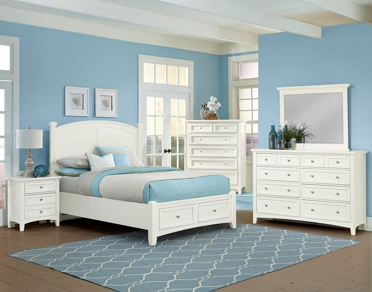 Bonanza White King Storage Poster Bed