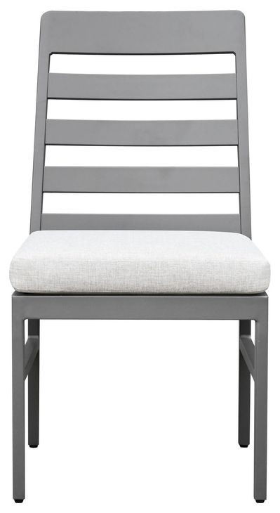 Navarro Outdoor Dining White Upholstered Outdoor Side Chair