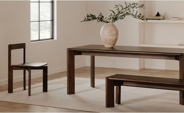 Daifuku Walnut Stained Ash Rectangular Dining Room Set