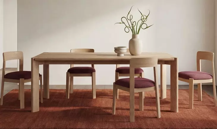 Daifuku Brushed Natural Oak Rectangular Dining Room Set