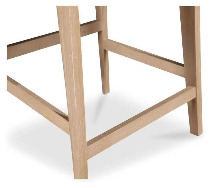 Deco Oak White Upholstered Counter Height Stool