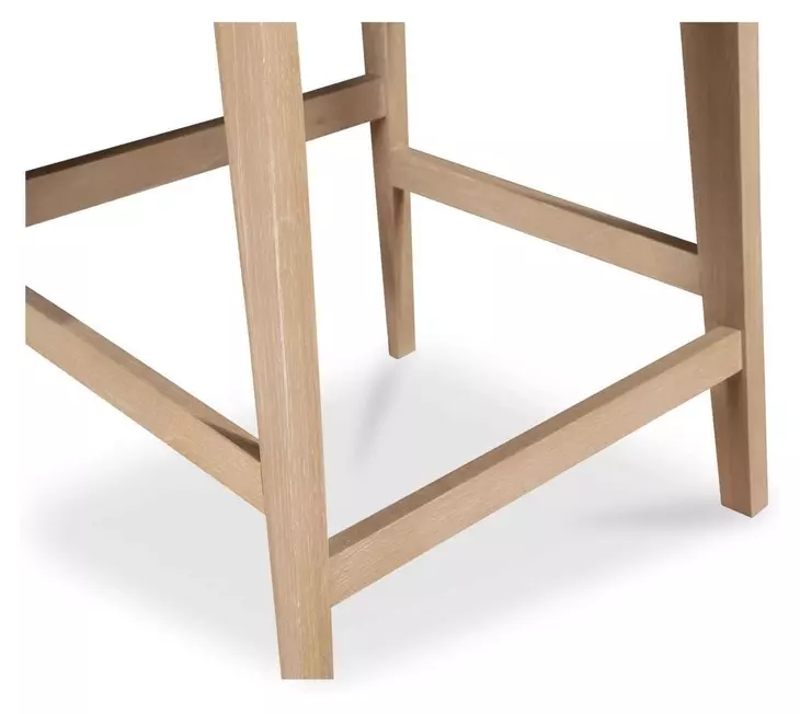 Deco Oak White Upholstered Counter Height Stool