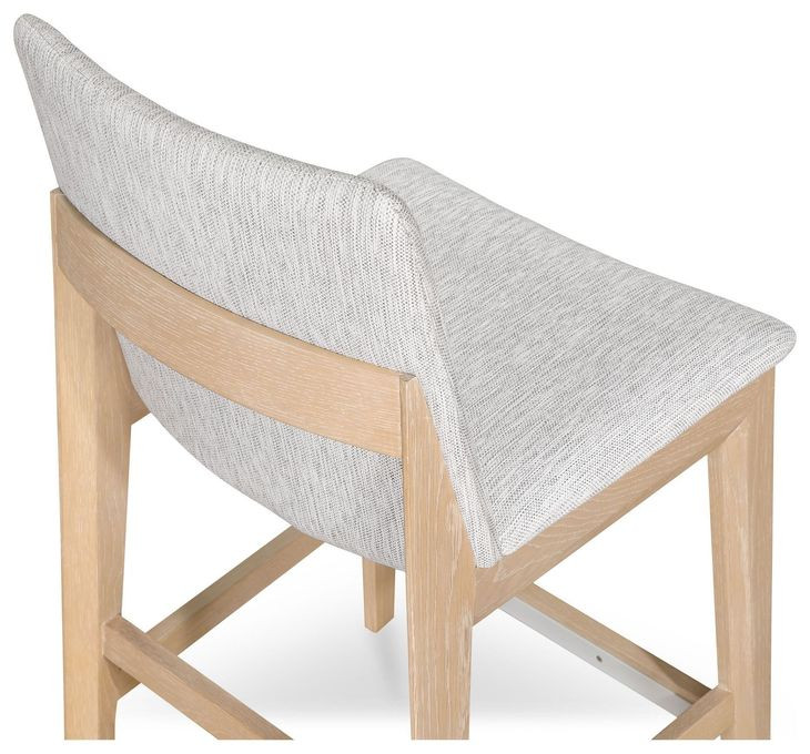 Deco Oak Light Gray Upholstered Counter Height Stool