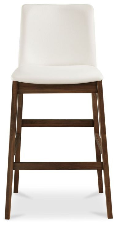 Deco White Upholstered Bar Stool