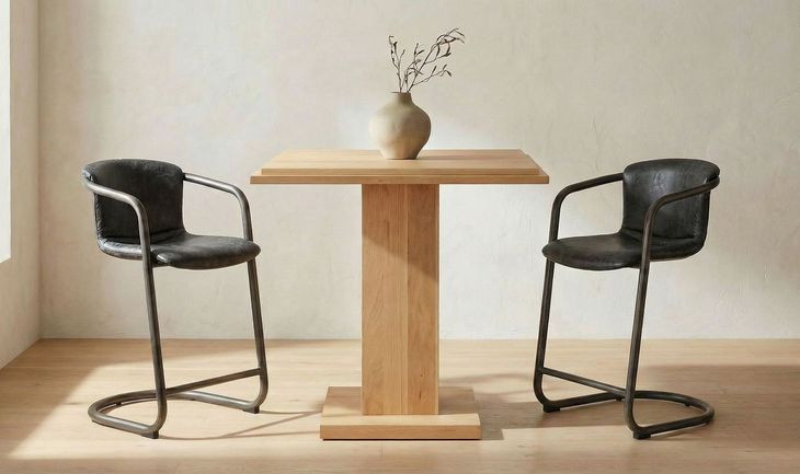 May Natural Oak 35" Square Bar Table