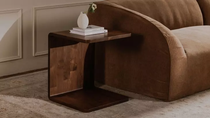 Carrie Walnut Rectangular Side Table