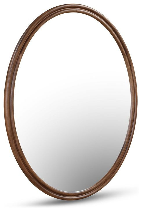 Alcott Walnut Oval Wall Mirror