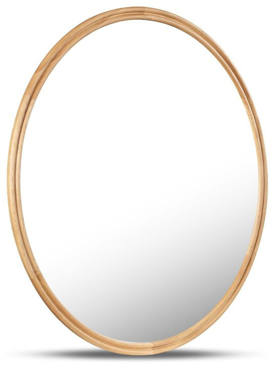 Alcott Oak Round Small Wall Mirror