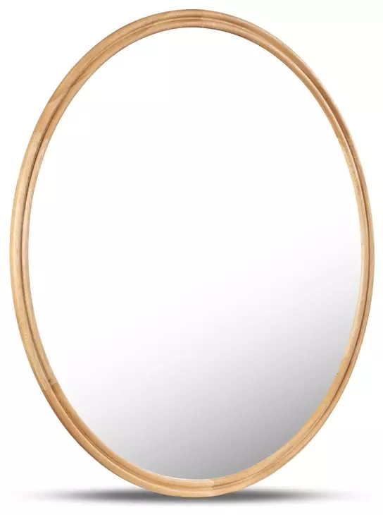 Alcott Oak Round Small Wall Mirror