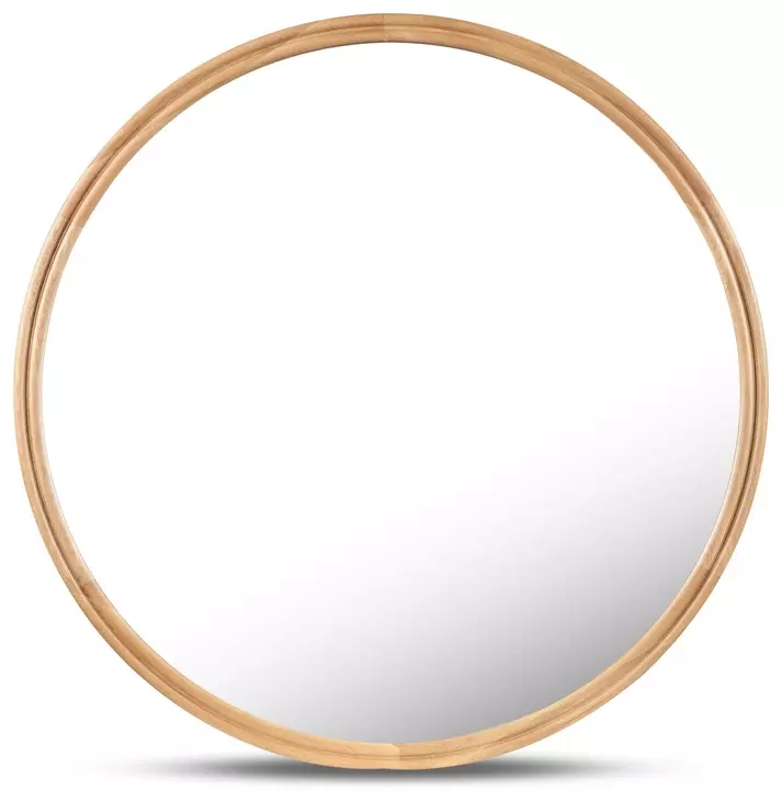 Alcott Oak Round Small Wall Mirror