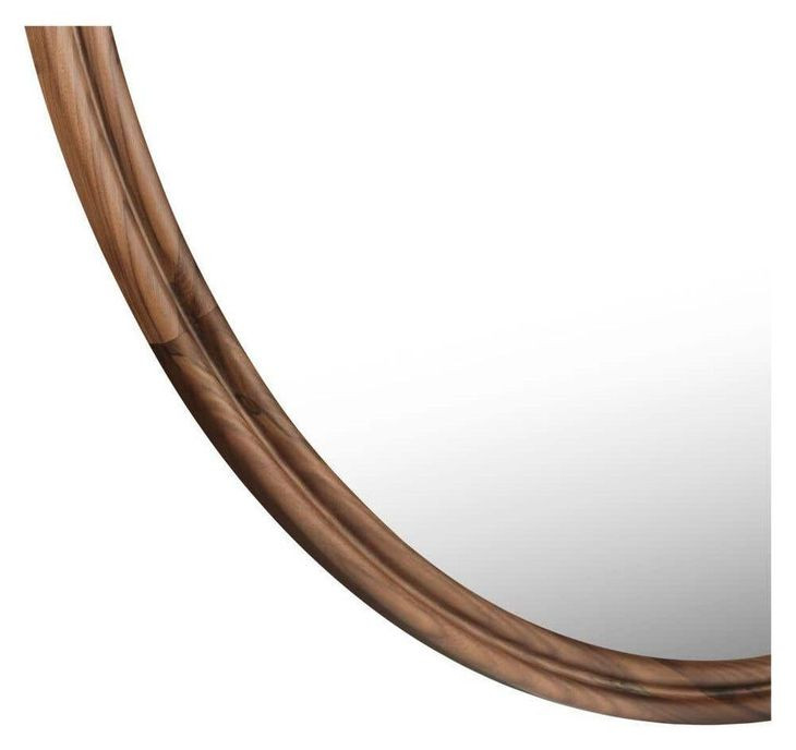 Alcott Walnut Round Large Wall Mirror