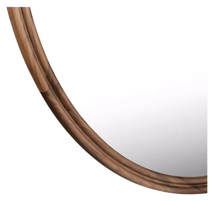 Alcott Walnut Round Large Wall Mirror