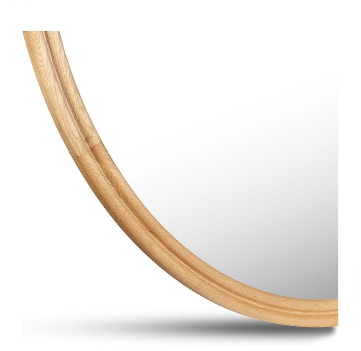 Alcott Oak Round Large Wall Mirror