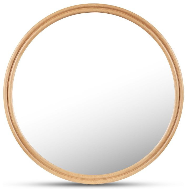 Alcott Oak Round Large Wall Mirror