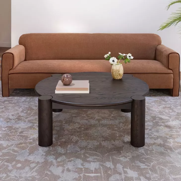 Jack Brushed Dark Brown Round Occasional Table Set