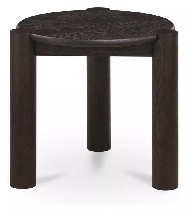 Jack Brushed Dark Brown Round Side Table