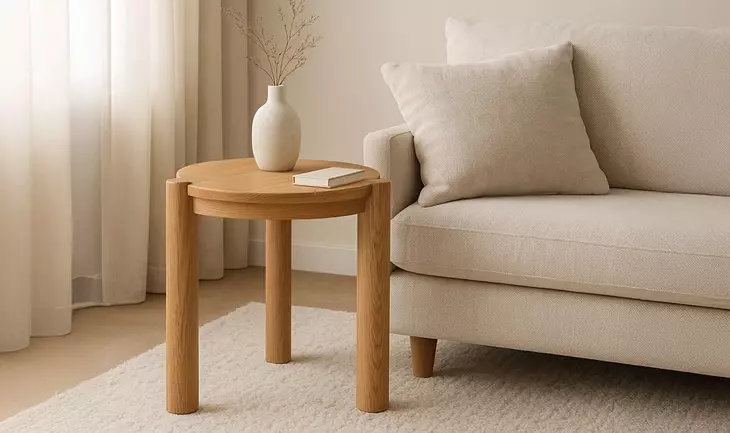 Jack Brushed Natural Oak Round Side Table