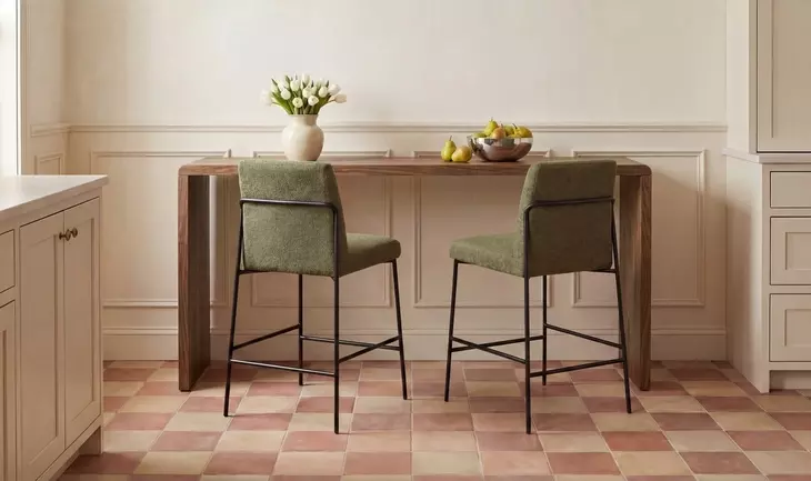 Carrie Walnut 75" Rectangular Counter Height Table