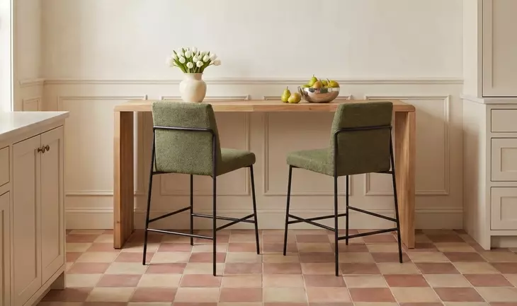 Carrie Natural 75" Rectangular Counter Height Table