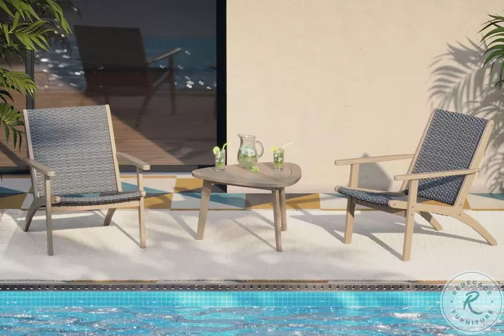 Radius Natural Outdoor Patio Triangle End Table