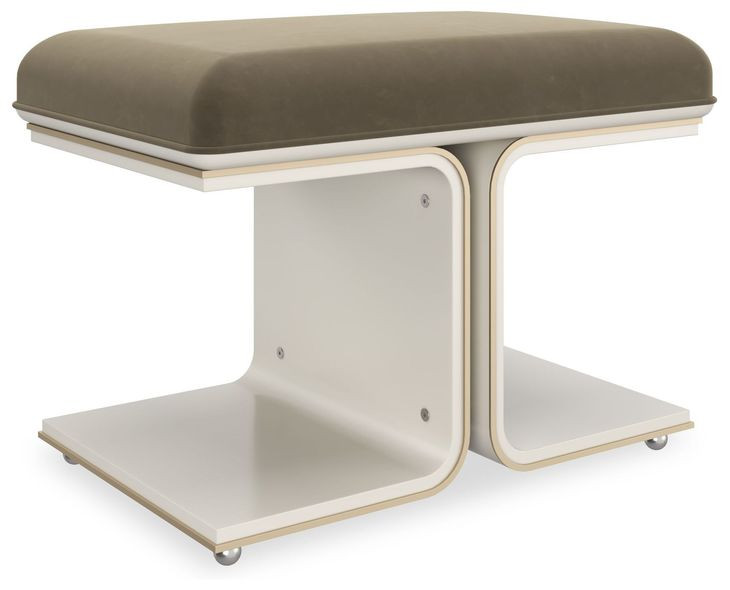 Balance Beam Pewter Upholstered Bed Bench
