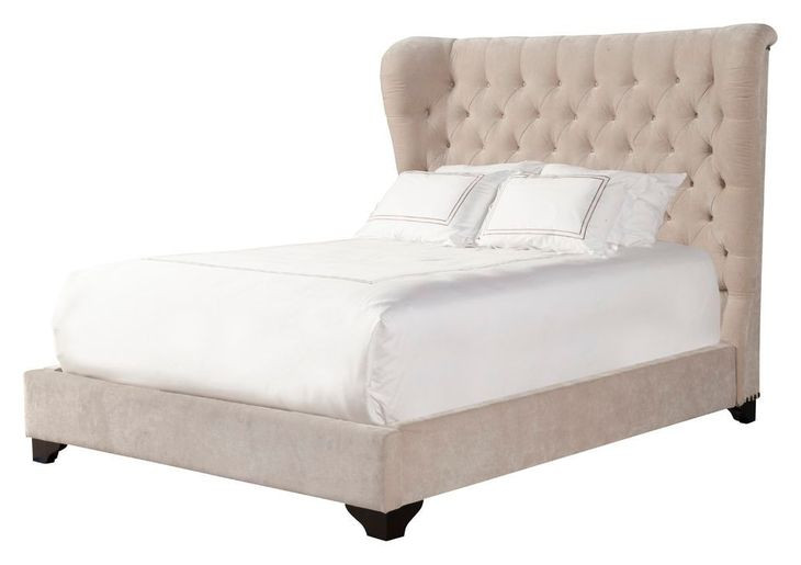 Chloe Meringue Natural King Upholstered Panel Bed