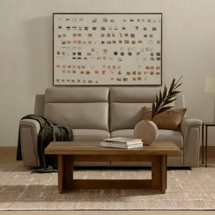 Harper Berlin Taupe Leather 64" Power Reclining Loveseat with Power Lumbar and USB Charging