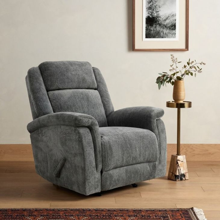 Warrendale Shoreham Blue Leather Power Reclining Sofa with Power