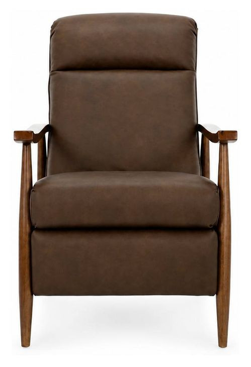 Hampton Oasis Walnut Leather Push Thru The Arms Recliner