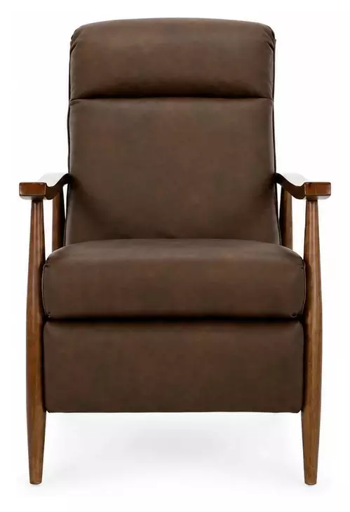 Hampton Oasis Walnut Leather Push Thru The Arms Recliner