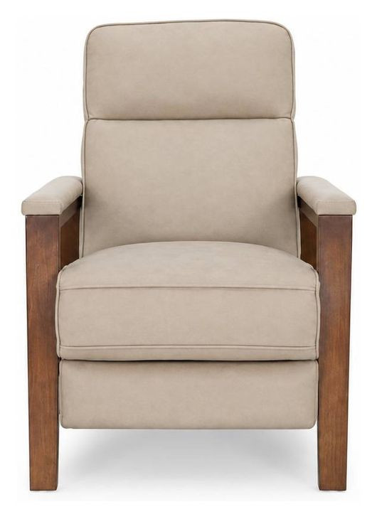 Ashland Cashmere Stone Leather Push Thru The Arms Recliner