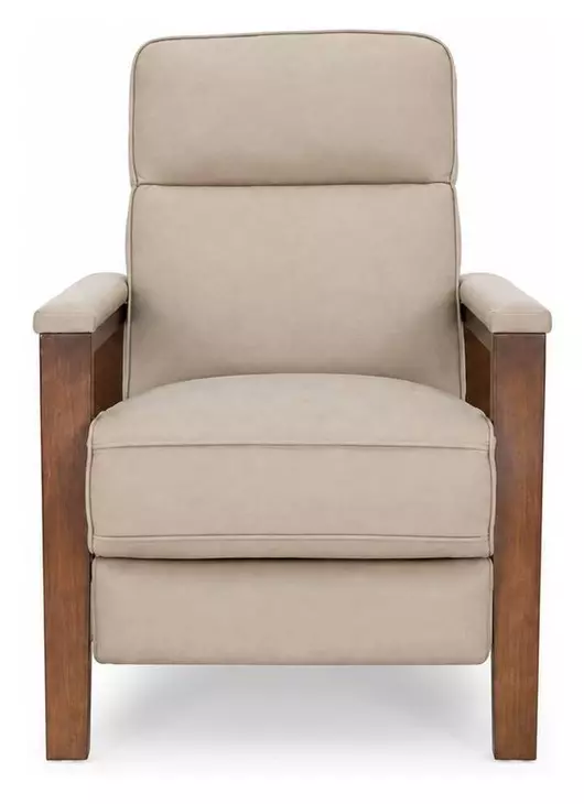 Ashland Cashmere Stone Leather Push Thru The Arms Recliner