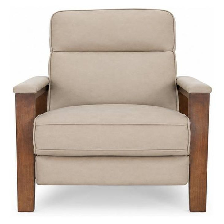 Ashland Cashmere Stone Leather Push Thru The Arms Recliner