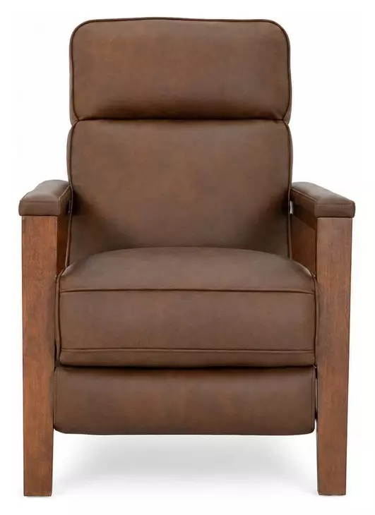 Ashland Oasis Walnut Leather Push Thru The Arms Recliner