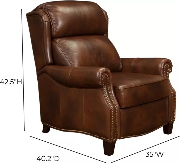 Meade Worthington Cognac Leather Recliner From Home Gallery Stores