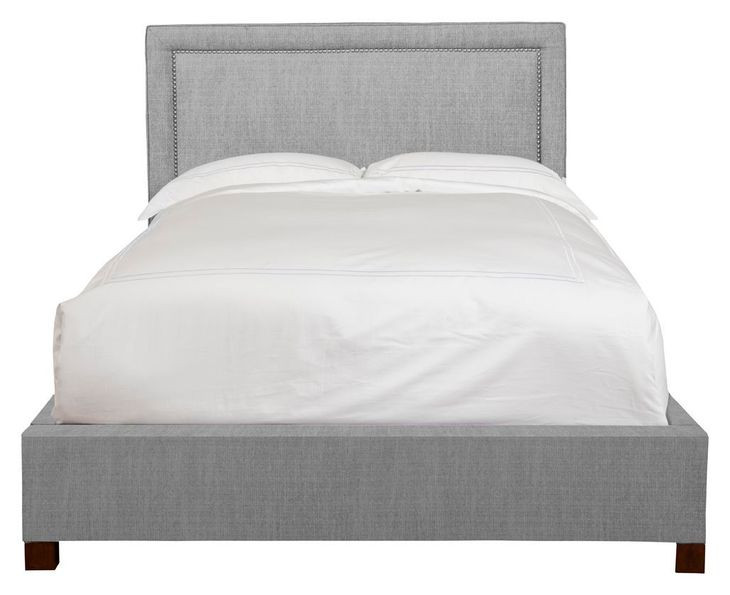 Cody Mineral Gray Performance Fabric Queen Upholstered Panel Bed