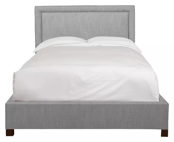 Cody Mineral Gray Performance Fabric King Upholstered Panel Bed