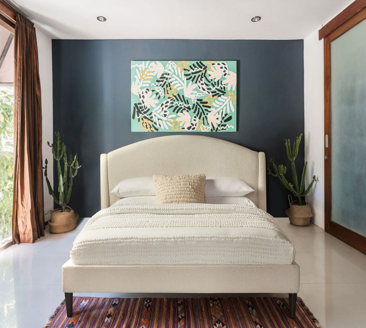 Crescent Milano Snow King Upholstered Panel Bed