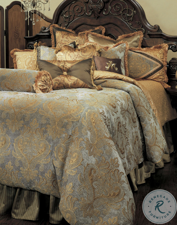 Elizabeth Queen Bedding Set (12pc) from Aico (BCSQS12ELZBTHAQA