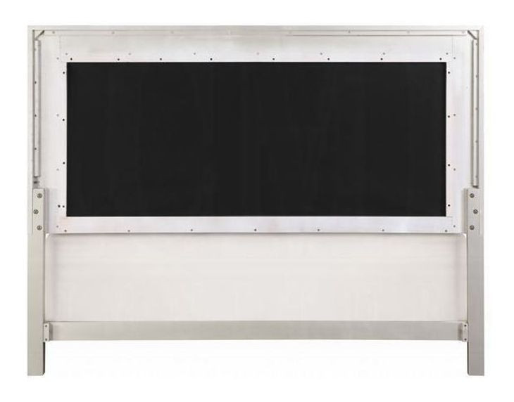 Sliverfluff Silver and Champagne Queen Upholstered Panel Bed with LED