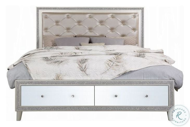 Sliverfluff Synthetic Leather and Champagne Eastern King