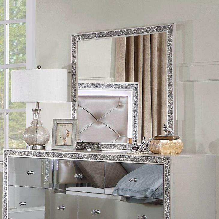 Sliverfluff Silver and Champagne Rectangular Dresser Mirror