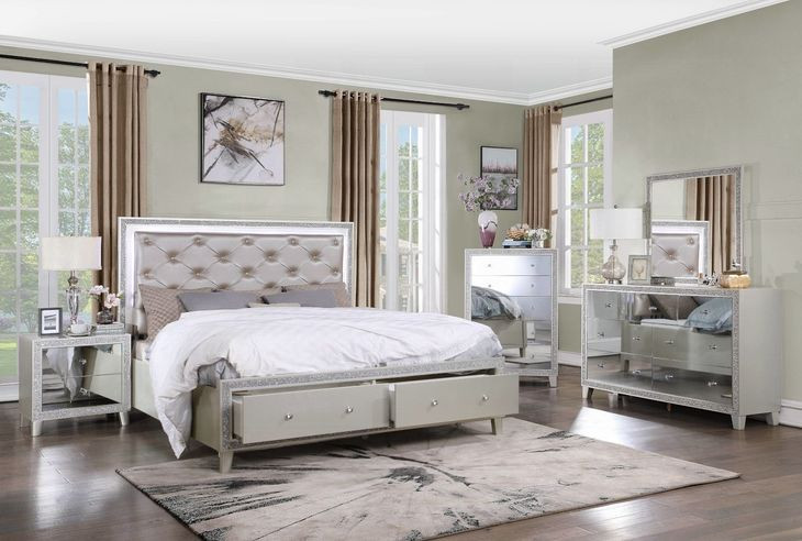 Sliverfluff Silver and Champagne Rectangular Dresser Mirror