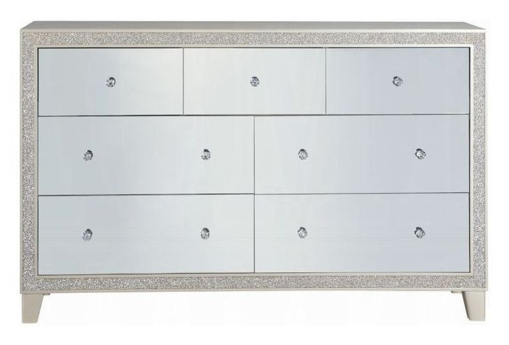 Sliverfluff Silver and Champagne 7 Drawer Dresser