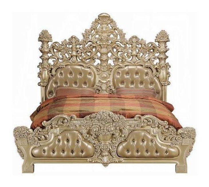 Seville Gold King Upholstered Panel Bed