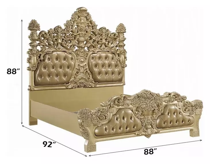 Seville Gold King Upholstered Panel Bed
