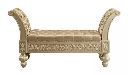 Seville Gold Upholstered 66" Bed Bench with Nailhead Trim