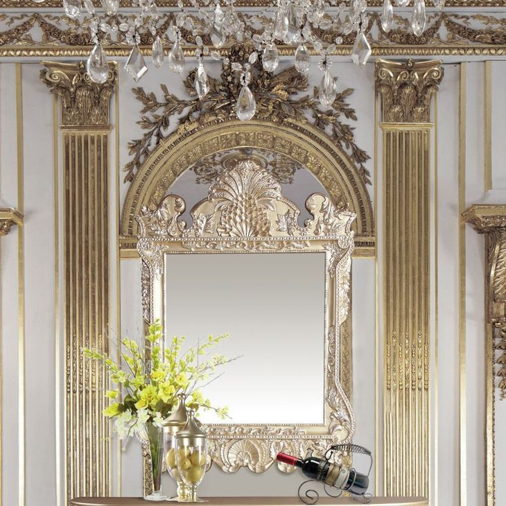 Vatican Champagne Silver Rectangular Wall Mirror