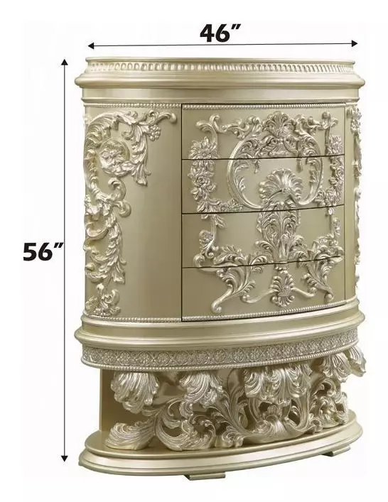Vatican Champagne Silver 4 Drawer Chest